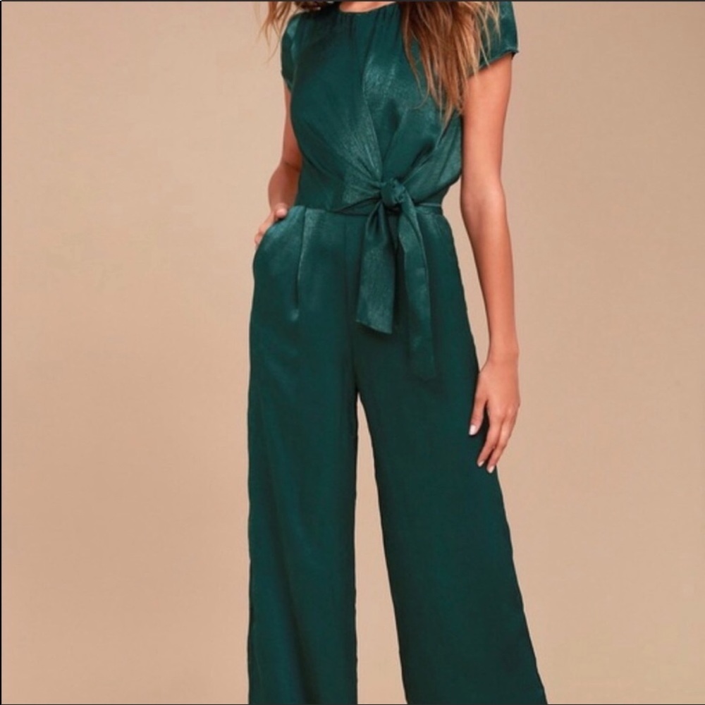 Lulus Wide Leg Green Jumpsuit